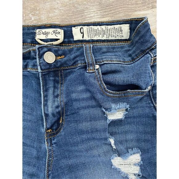Indigo Rein Distressed Jean Shorts Boyfriend Women’s Junior’s Size 9 - Picture 2 of 4